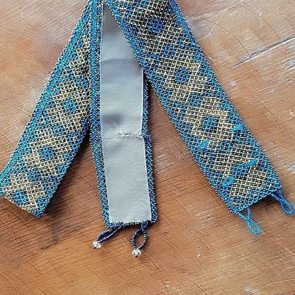 Authentic woven metallic beaded Guatemalan belt Decorative Mayan Tribal Design - Picture 5 of 9